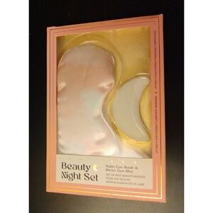 White Jade Gua Sha and Satin Eye Mask Beauty Night Sleep Set